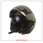کلاه کاسکت بدون فک فلش Flash مدل 868 رنگ Gray & Green - تصویر 4