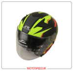 کلاه کاسکت بدون فک راپیدو Rapido مدل 878 طرحدار SRT سبز-مشکی - تصویر 2