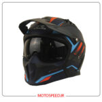 کلاه کاسکت فک جدا شونده راپیدو Rapido مدل 890 رنگ Blue-navy مات - تصویر 2