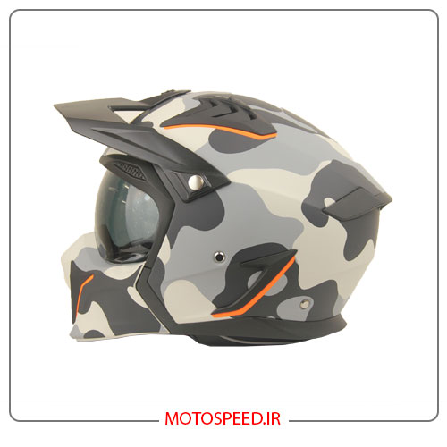کلاه کاسکت فک جدا شونده راپیدو طوسی نارنجی