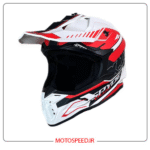 کلاه کاسکت کراسی راپیدو Rapido مدل Matte White & Red - تصویر 3