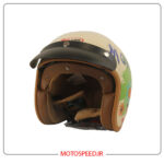 کلاه کاسکت وسپایی ردلاین Redline مدل 936 کرم طرح Monster - تصویر 3
