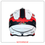 کلاه کاسکت کراسی راپیدو Rapido مدل Matte White & Red - تصویر 4