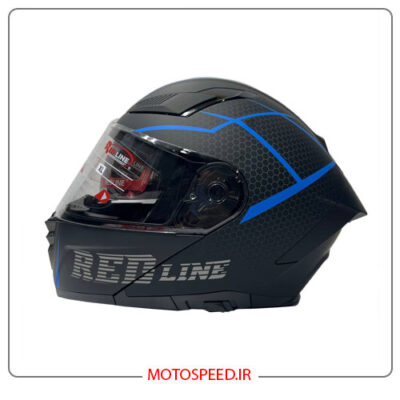 کلاه کاسکت فک متحرک ردلاین Redline کد 960 مشکی آبی