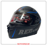 کلاه کاسکت فک متحرک ردلاین Redline کد 960 مشکی آبی - تصویر 2